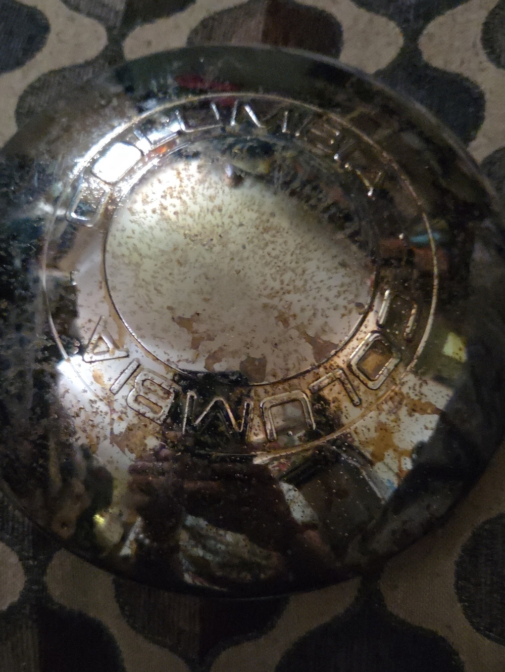 Vintage Domelux Chrome Wheel Center Cap - Distressed Mirror Finish Columbia